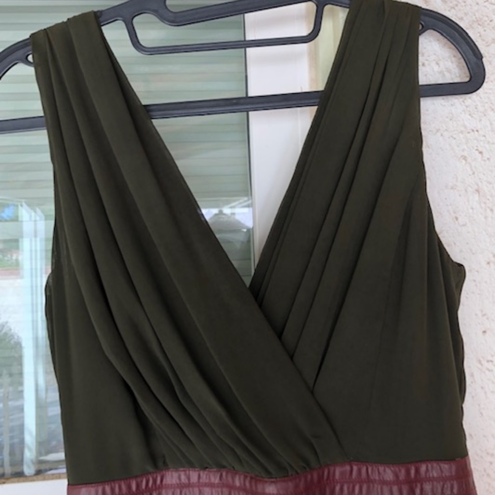ARK & CO fun A-line dress w/faux leather skirt S - Picture 3 of 8